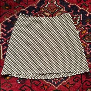 Brown gingham mini skirt